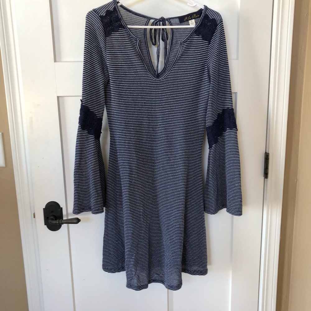 Roolee Blue Striped Dress Size Small
